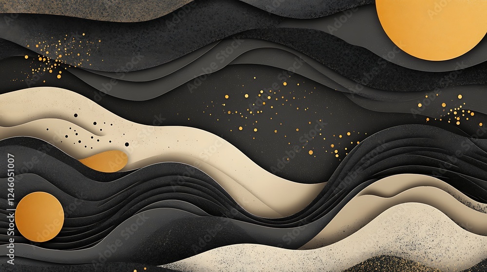 Abstract art, waves, gold, texture, design Abstract art, waves, gold, texture, design