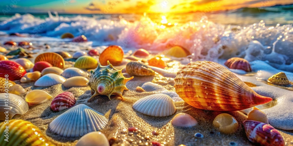 Sea Foam Rolling Onto Sandy Beach, Coastal Scene, Ocean Waves, Summer Vacation Sea Foam Rolling Onto Sandy Beach, Coastal Scene, Ocean Waves, Summer Vacation
