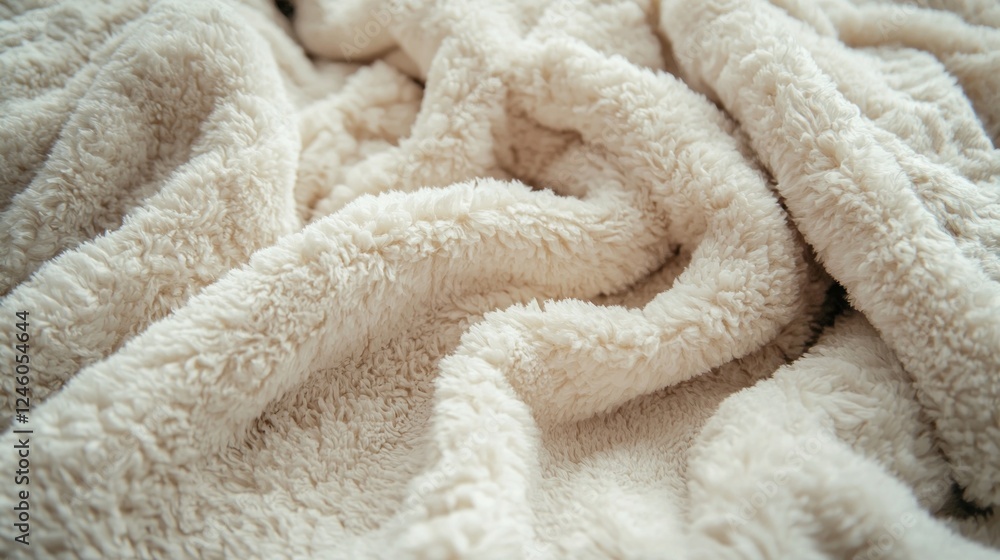 A luxurious cream-colored blanket lies invitingly on a plush couch, perfect for moments of relaxation and warmth on a cool night. Its soft texture encourages snuggling and coziness A luxurious cream-colored blanket lies invitingly on a plush couch, perfect for moments of relaxation and warmth on a cool night. Its soft texture encourages snuggling and coziness