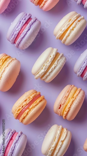 Wallpaper Mural Bright flatlay of colorful macarons on a vibrant background. Torontodigital.ca