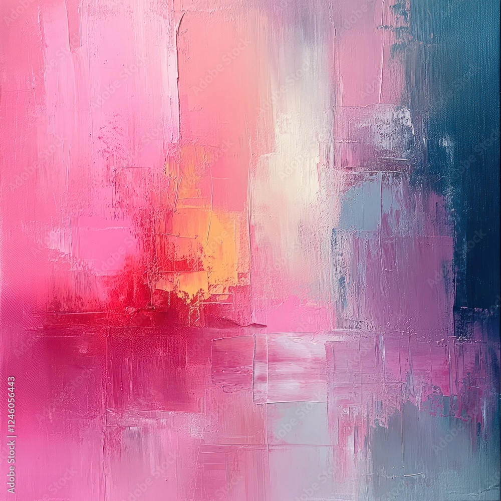 Naklejka premium Soft Pink Watercolor Abstract Painting Gentle Brush Strokes Dreamy Ombre Background