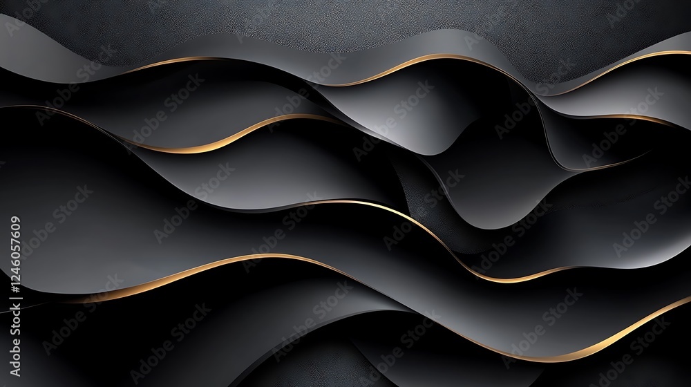 Abstract black gold waves, design background Abstract black gold waves, design background