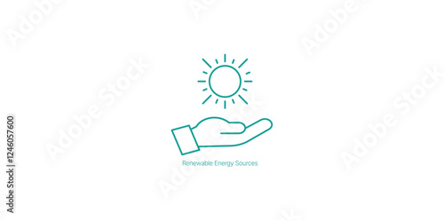 Renewable Energy Sources Vector Icon for Green Technology and Sustainable Power