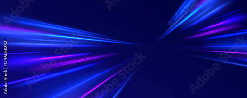 Neon stripes in the form of drill, turns and swirl. Speed of light concept background. Abstract background rotational border lines, png, effect, wave,neon,line.