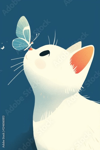 Cat and Butterfly Interaction