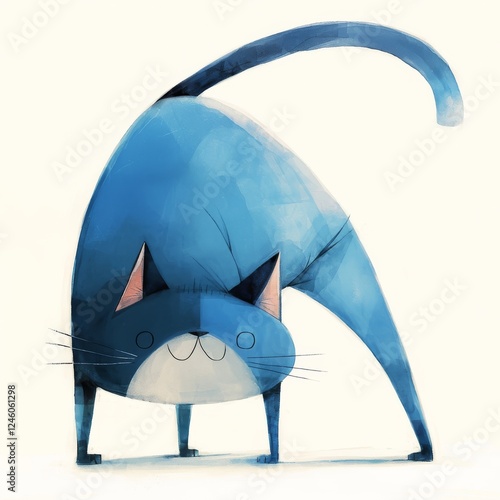 Blue Cat Stretching