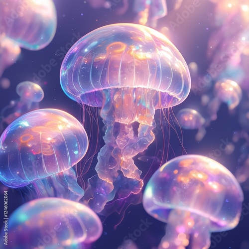Transparent Purple-Pink Jellyfish