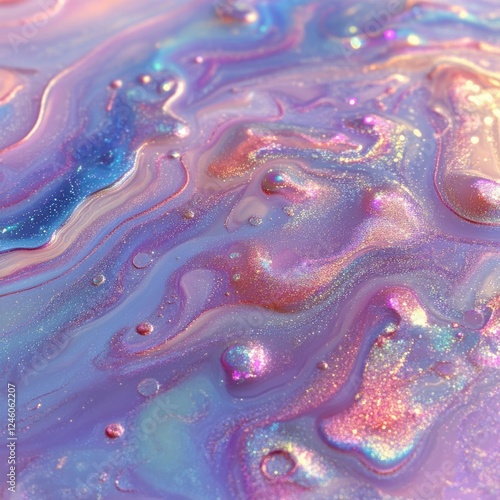 Glittering Blue-Purple Fluid Texture