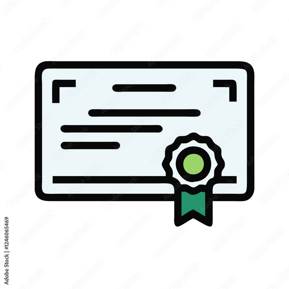 Certificate icon on transparent background, learning concept design Certificate icon on transparent background, learning concept design