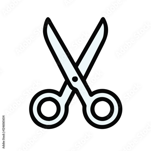Scissors icon on transparent background, learning concept design