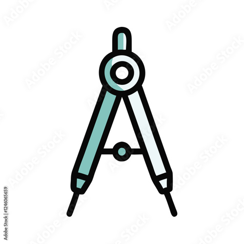 Compass icon on transparent background, learning concept design

