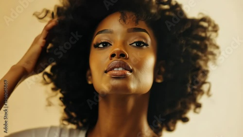 Wallpaper Mural Graceful woman expressing confidence and elegance in dynamic beauty portrait Torontodigital.ca