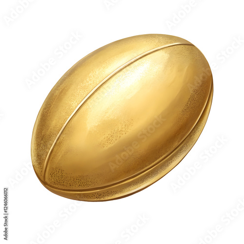 Gold Rugby ball in isolate background