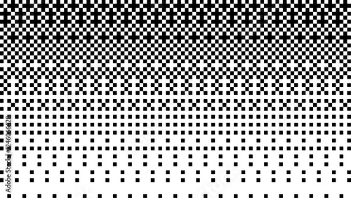 Pixelated bitmap gradient texture.8 bit video game screen wallpaper Black and white dither pattern background.	