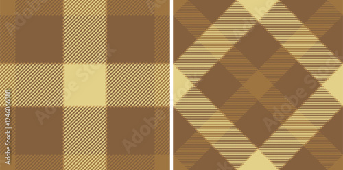 Seamless texture fabric of textile pattern plaid with a vector tartan background check. Set in warm colors for valentines day outfit inspiration.