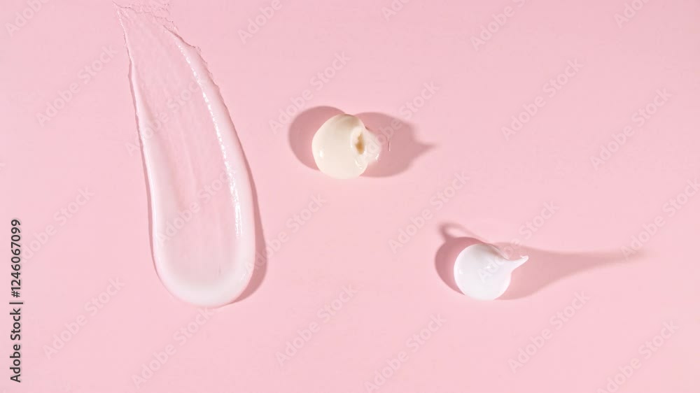 Cosmetic Smears of Creamy Texture, Concealer, Liquid Foundation, Gel Fluid, Makeup Brush, Spatula. Beauty Skincare Product Sample. Advertising. Organic Cosmetics, Medicine. Macro shoot. 4k Cosmetic Smears of Creamy Texture, Concealer, Liquid Foundation, Gel Fluid, Makeup Brush, Spatula. Beauty Skincare Product Sample. Advertising. Organic Cosmetics, Medicine. Macro shoot. 4k