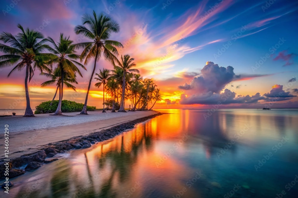 Smathers Beach Key West, Florida: Long Exposure Sunset Seascape Smathers Beach Key West, Florida: Long Exposure Sunset Seascape