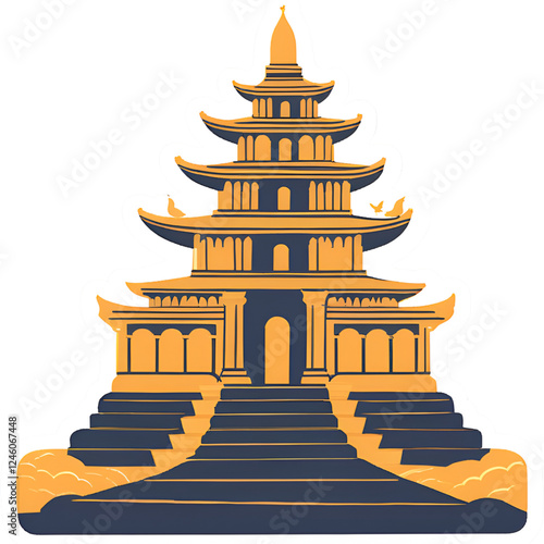 vector illustration of a temple