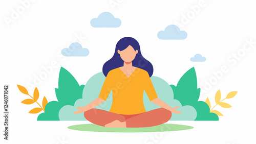 Wallpaper Mural Mindful Woman Meditating in Serene Nature for International Women's Day zen calm Torontodigital.ca