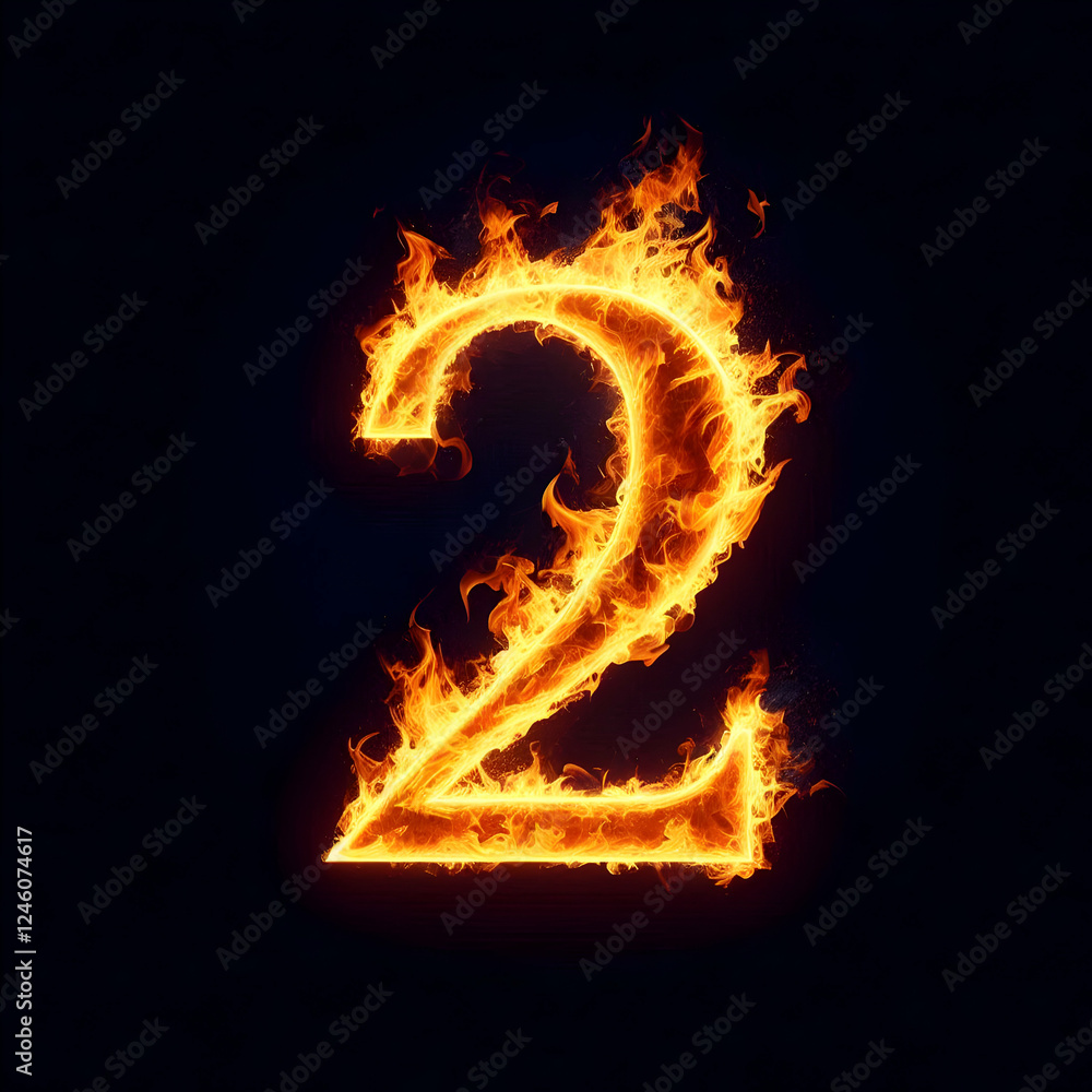 Fire Numerals Set Fire Numerals Set