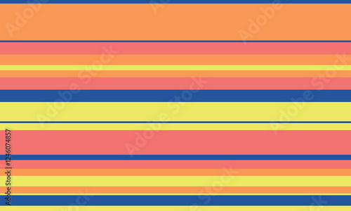 Vibrant horizontal stripes in warm, summery colors. Perfect for backgrounds, textiles, or website designs needing a cheerful, playful feel.  Highresolution image ensures crisp detail for any project.