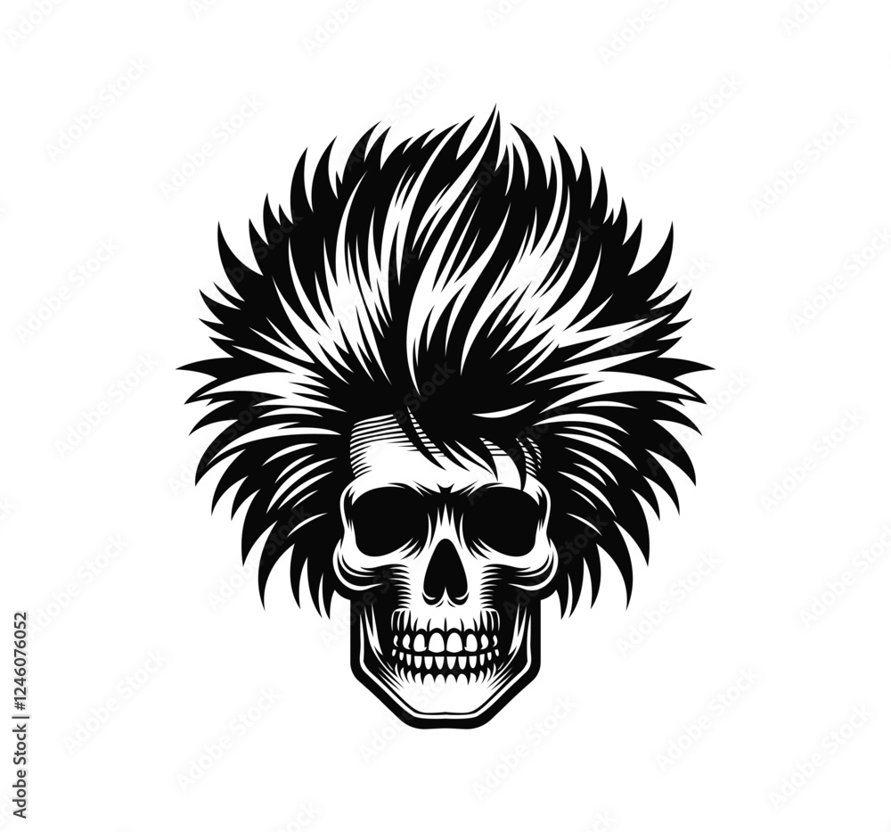 Obraz premium Cool Punk Skull Vector