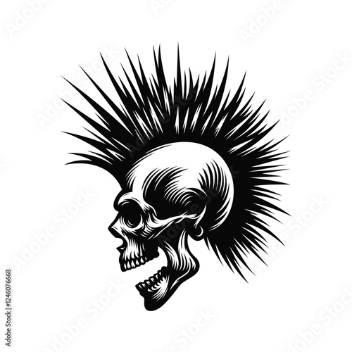 Cool Punk Skull Vector