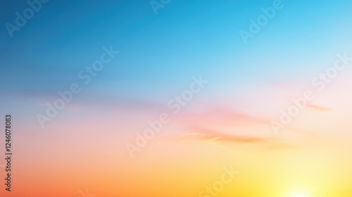 Serene sunset with vibrant hues in the sky