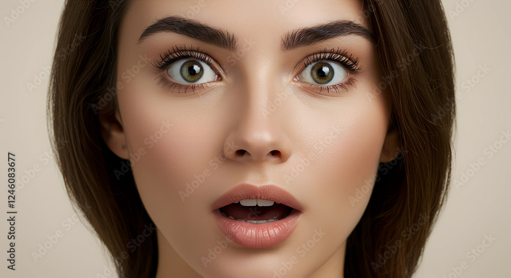 A person feeling surprise, showcasing the expression of shock and amazement. A person feeling surprise, showcasing the expression of shock and amazement.
