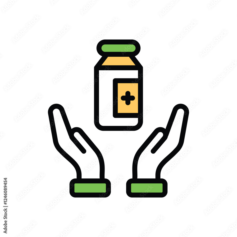 Fototapeta premium Elderly Care vector icon