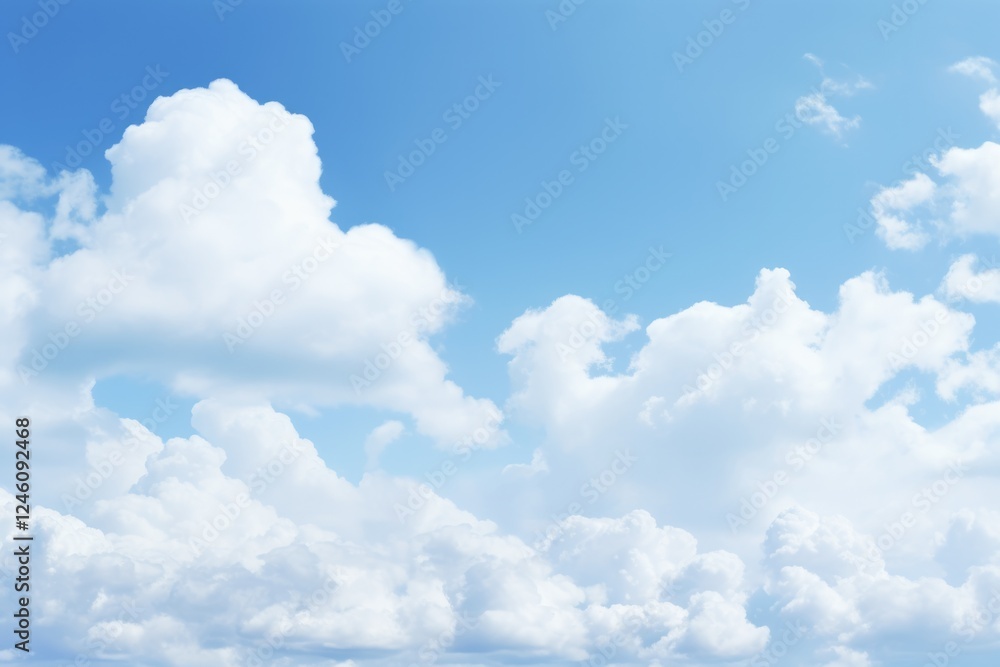 Pale Blue Sky with White Clouds - A Delicate and Serene Abstract Background with Heavenly Beauty and Copy Space
