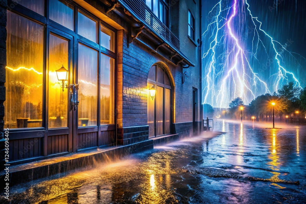 Dramatic Long Exposure Rainstorm - Water Reaching Window