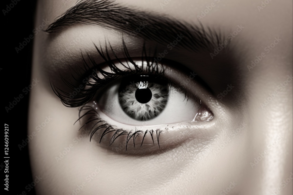 Fototapeta premium Relief for Dry Eyes: Woman Applying Eye Drops with Eyedropper for Effective Medicine