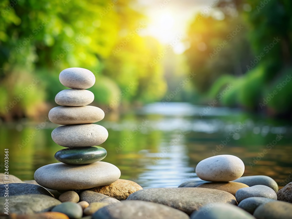 Vertical Stacked Stones, Smooth River Rocks, Natural Stone Arrangement, Zen Garden Pebble Design Vertical Stacked Stones, Smooth River Rocks, Natural Stone Arrangement, Zen Garden Pebble Design