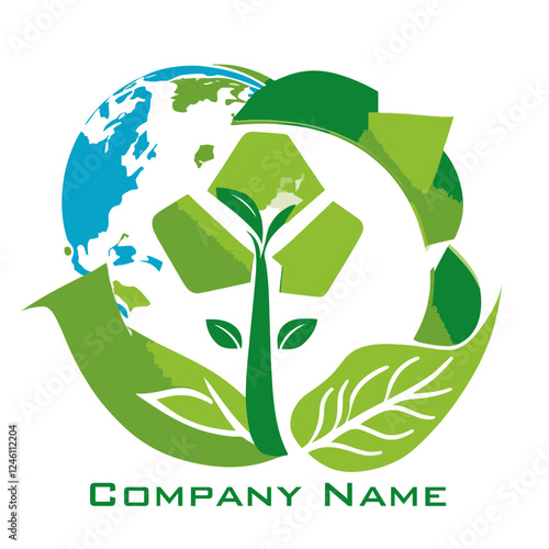 logo per azienda eco sostenibile, logo eco, company name eco