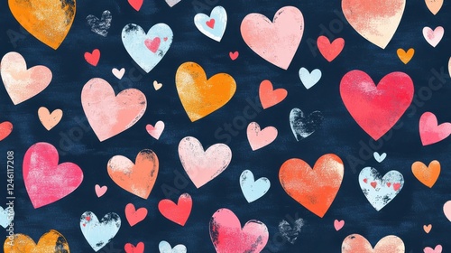 Wallpaper Mural Hearts seamless pattern. Valentine's day background Torontodigital.ca