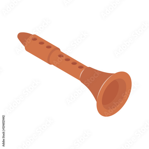Creatively crafted isometric icon of flute in trendy style