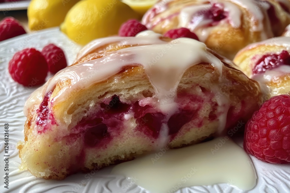 Raspberry Lemon Glazed Pastry Delight Raspberry Lemon Glazed Pastry Delight