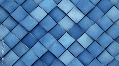 Abstract Blue Square Pattern Background Texture