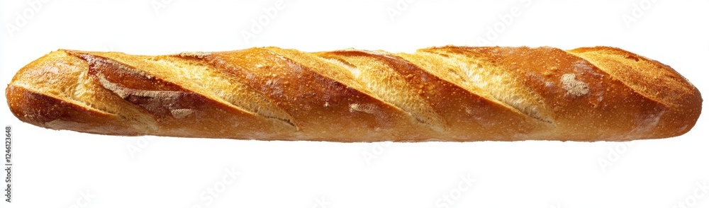 Studio shot of a crusty baguette on white Studio shot of a crusty baguette on white