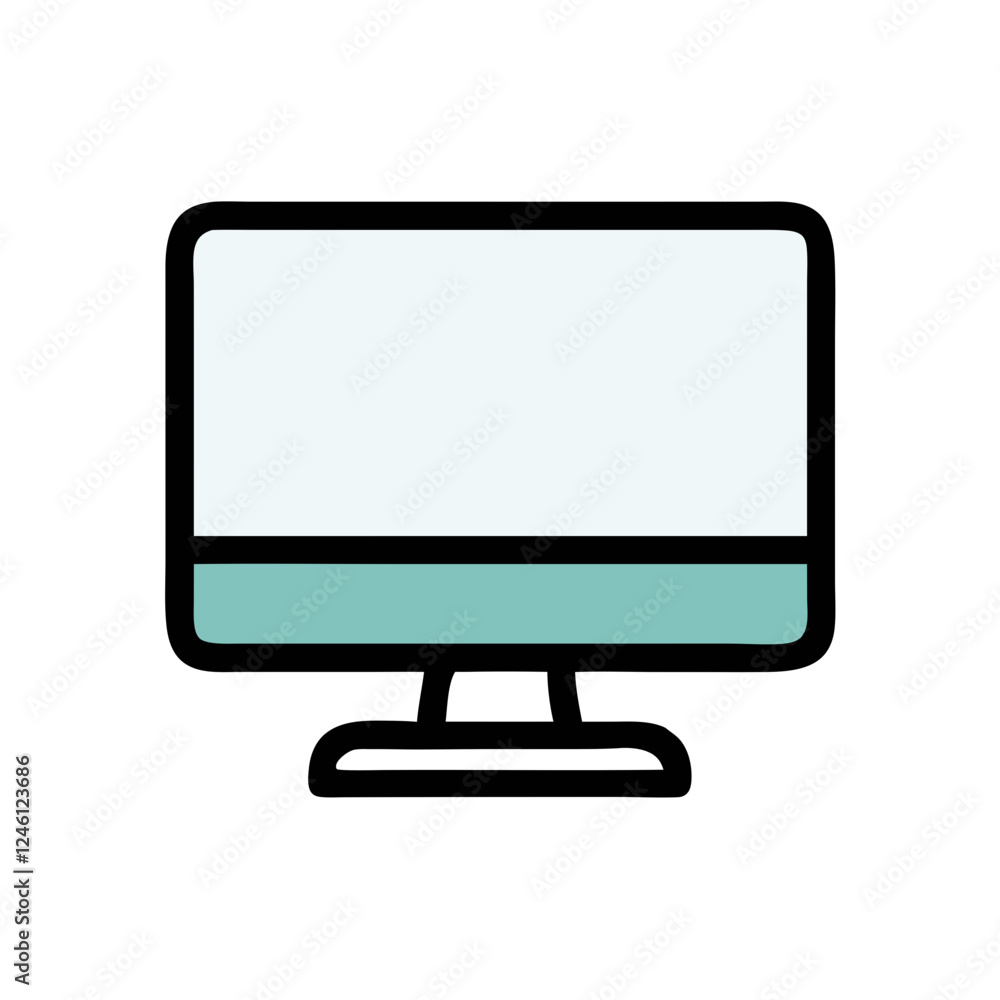 Computer icon on transparent background, learning concept design Computer icon on transparent background, learning concept design