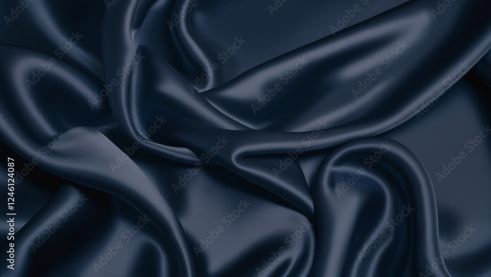 Fototapeta premium Graphite Gray Silk Fabric with Elegant Drapes.