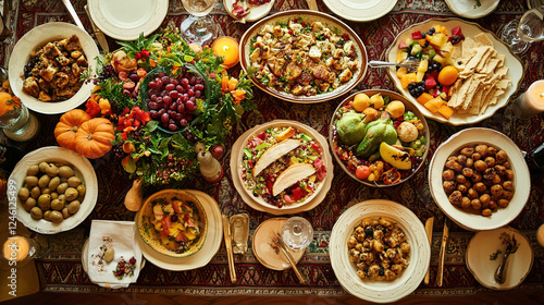 Traditional Feast: A Colorful Spread for Celebration