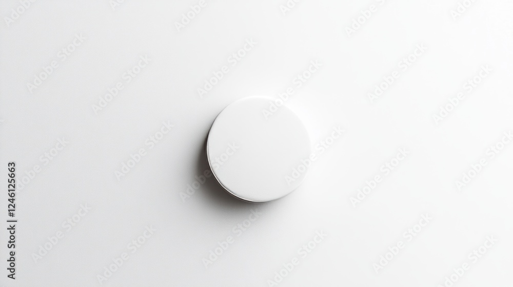 Simple white circular object positioned against a plain white background creating a minimalist aesthetic Simple white circular object positioned against a plain white background creating a minimalist aesthetic