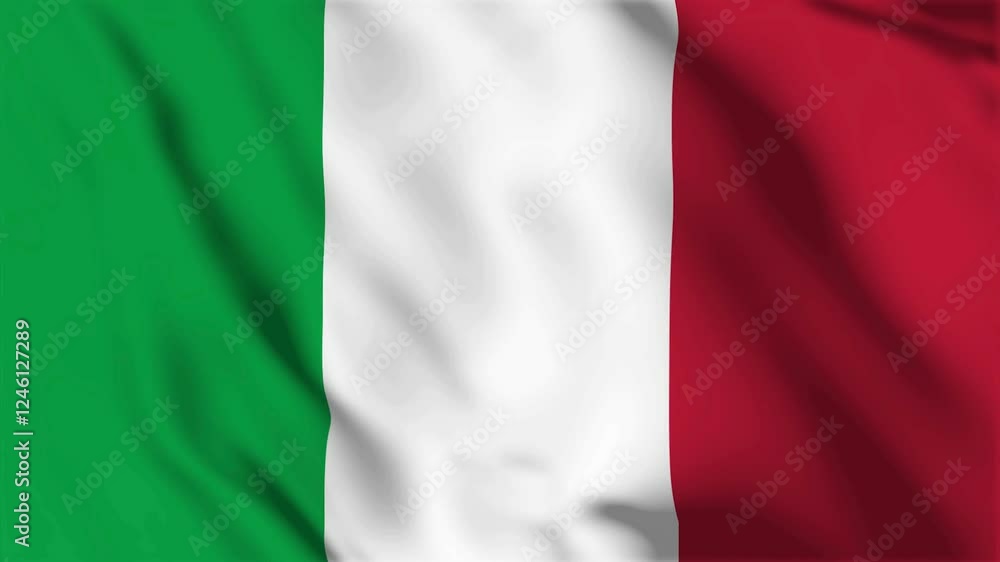 Italy flag seamless loop animation. The National flag of Italy is 3d waving. Italy flag seamless loop animation. The National flag of Italy is 3d waving.