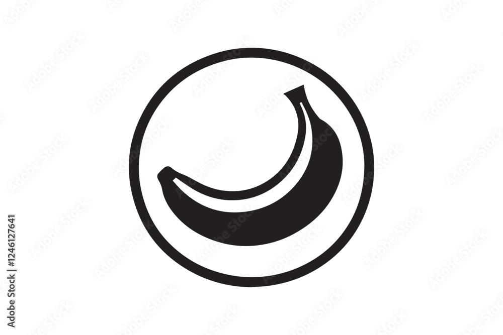 banana icon vector silhouette isolated in white background banana icon vector silhouette isolated in white background