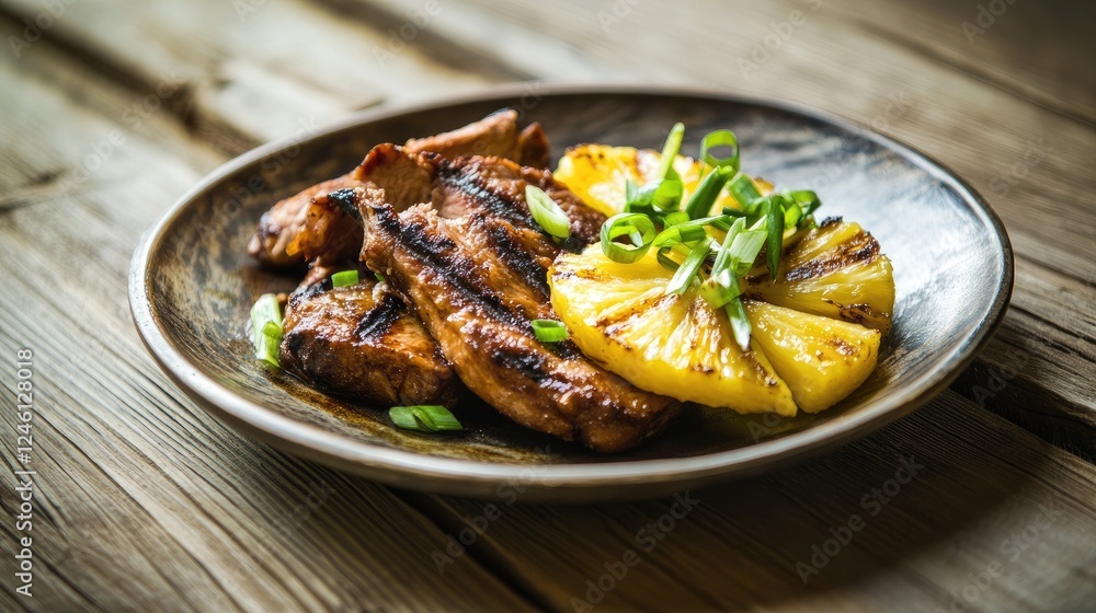 Grilled Pork Tenderloin with Grilled Pineapple and Green Onions Grilled Pork Tenderloin with Grilled Pineapple and Green Onions