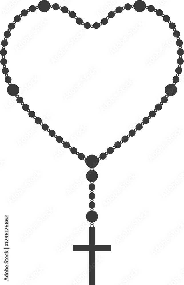 Fotografie Rosary beads silhouette