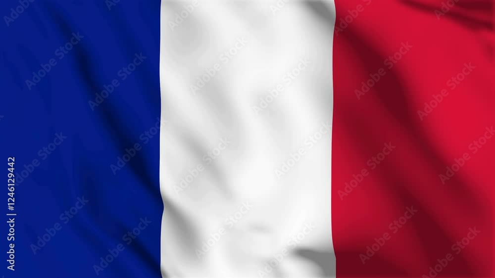 France flag seamless loop animation. The National flag of france is 3d waving. France flag seamless loop animation. The National flag of france is 3d waving.