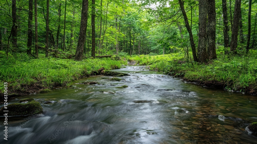 Serene Forest Stream: A Tranquil Escape into Nature's Embrace Serene Forest Stream: A Tranquil Escape into Nature's Embrace